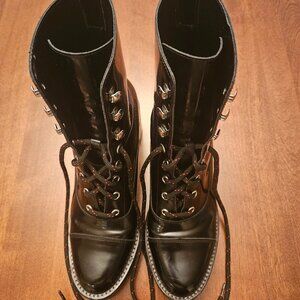 Marc Fisher LTD WANYA Patent Leather 3" Heel Boots Women’s 8M Black PNDF2C0001